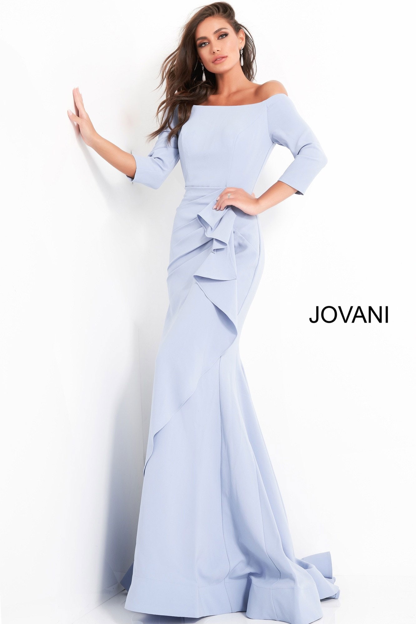 Jovani 00446 Off the Shoulder Evening Dress