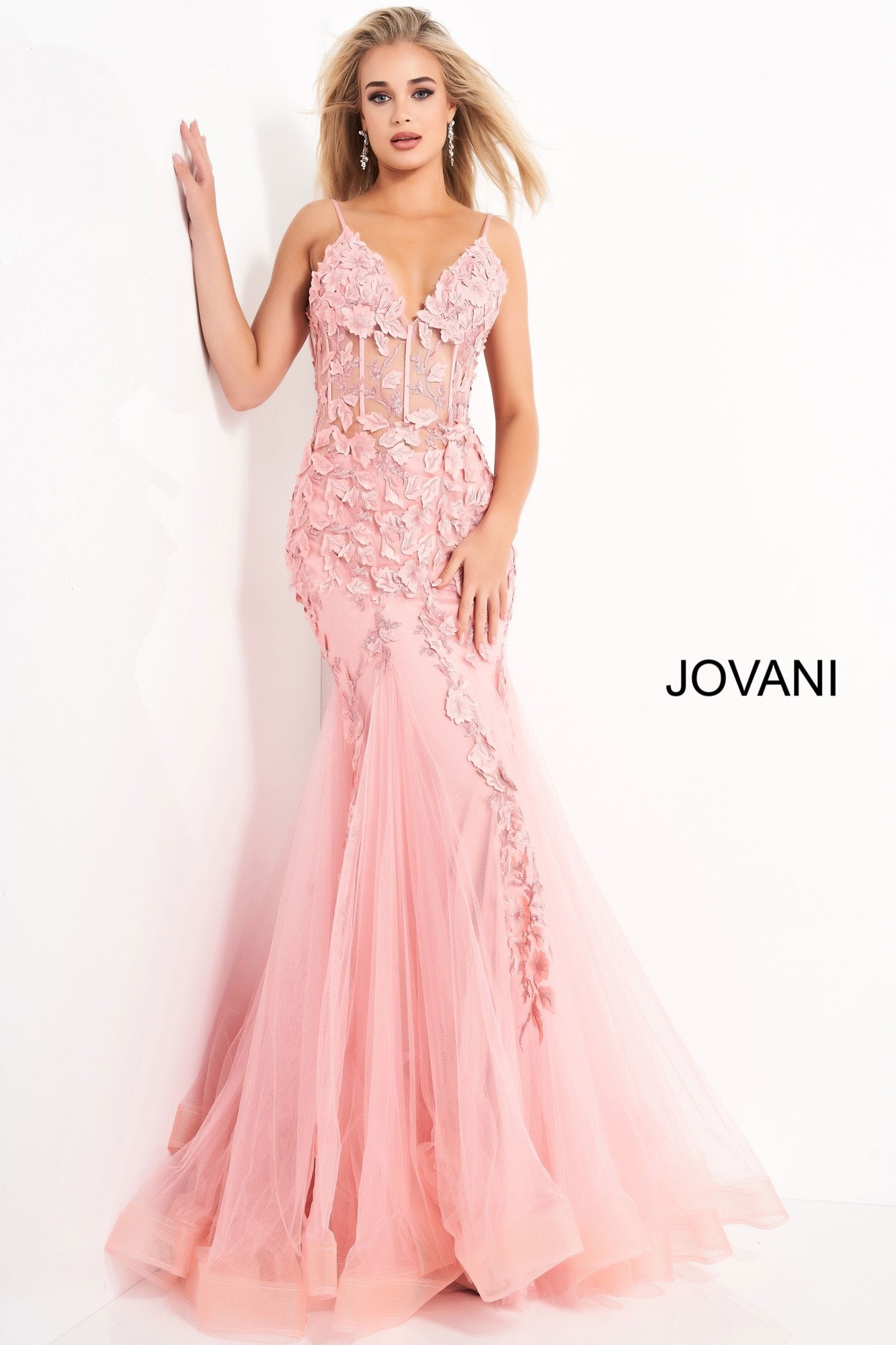 Jovani 02841 Floral Mermaid Dress