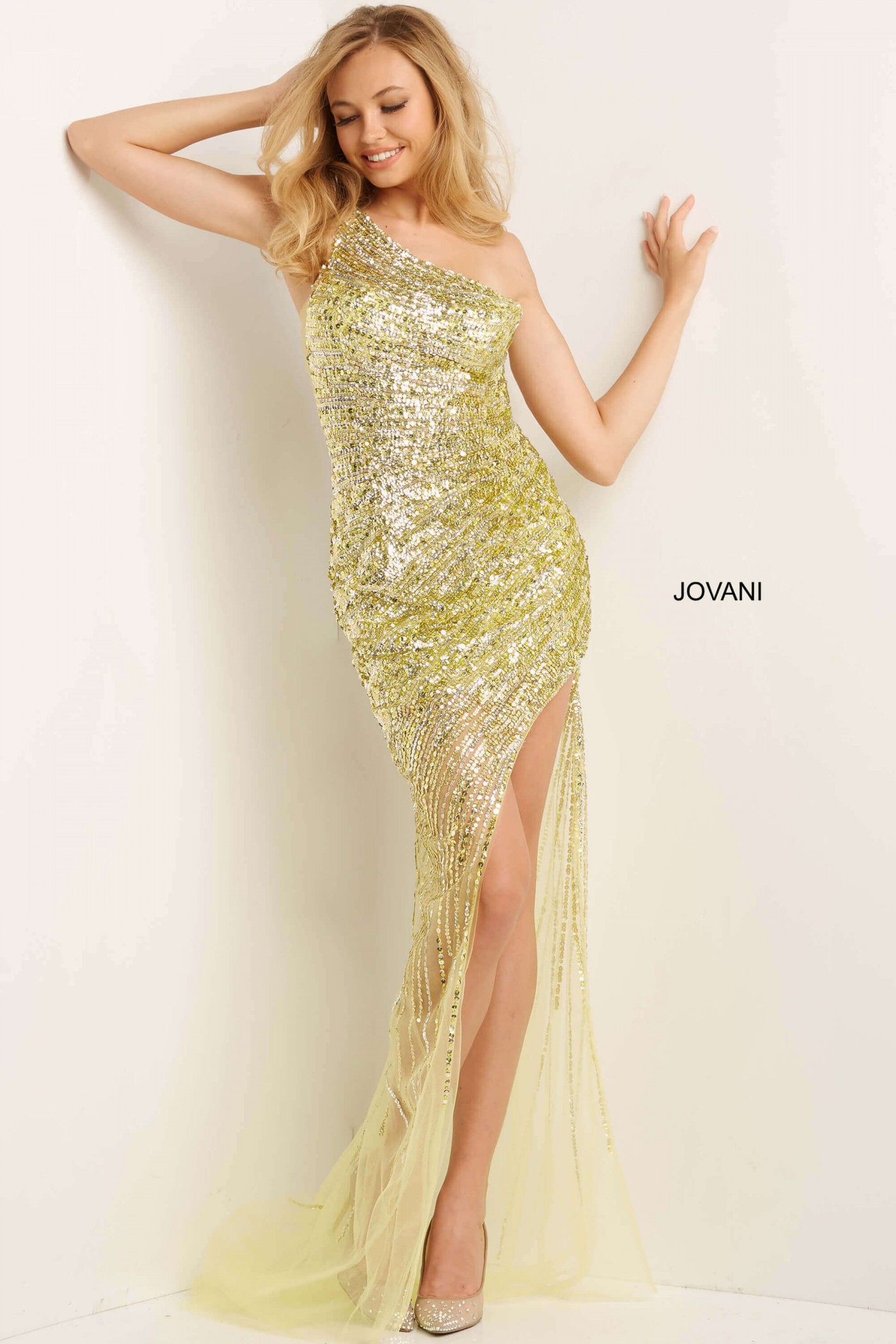 Jovani 05647 One Shoulder Sequin Prom Dress