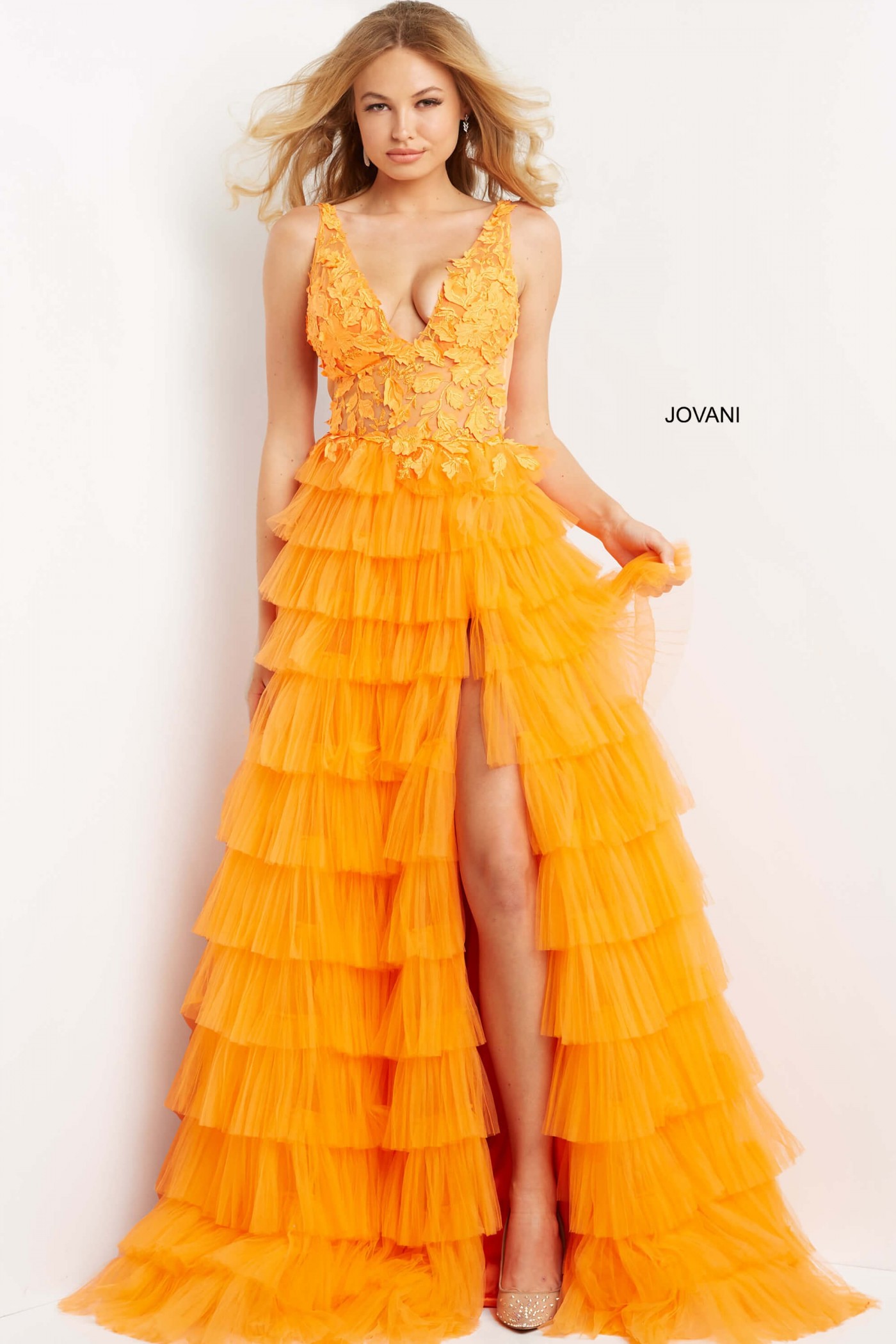 Jovani 08239 Layered Tull Prom Ball Gown