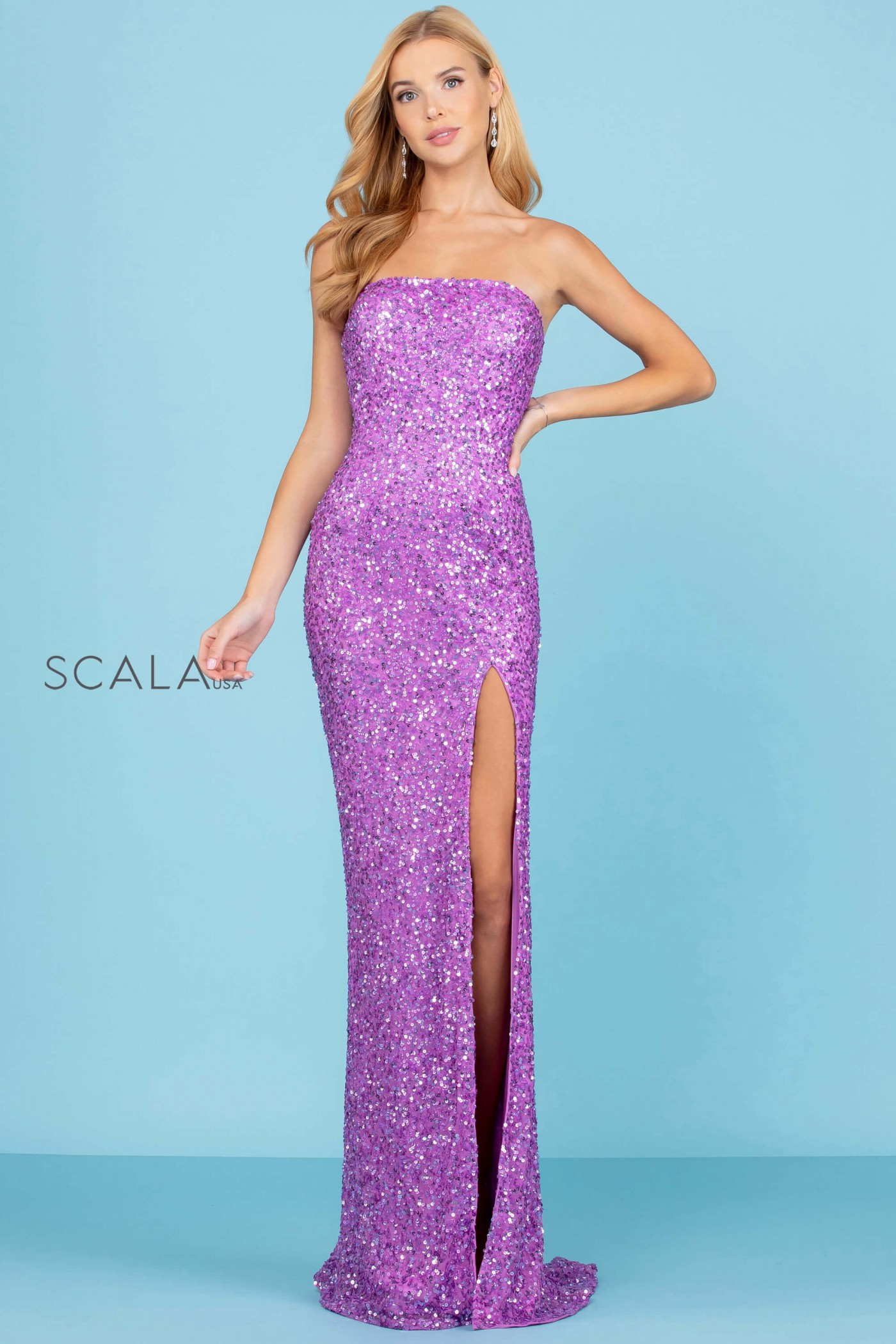 Scala 60291 Strapless Prom Gown