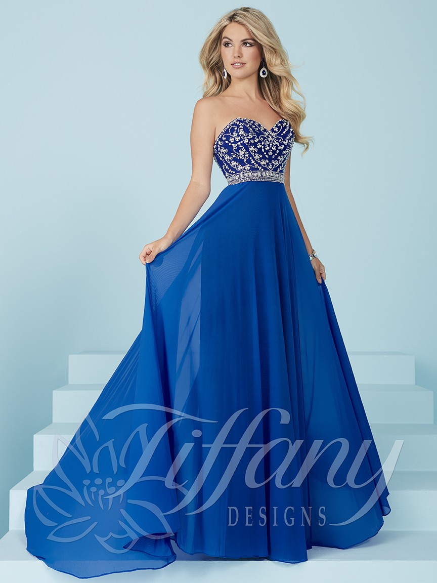 Tiffany Designs 16221 Beaded Strapless Sweetheart Dress