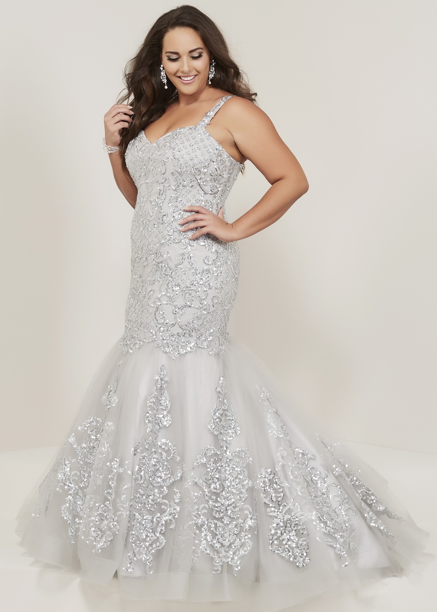 Tiffany Designs 16378 Sequin Lace Mermaid Gown