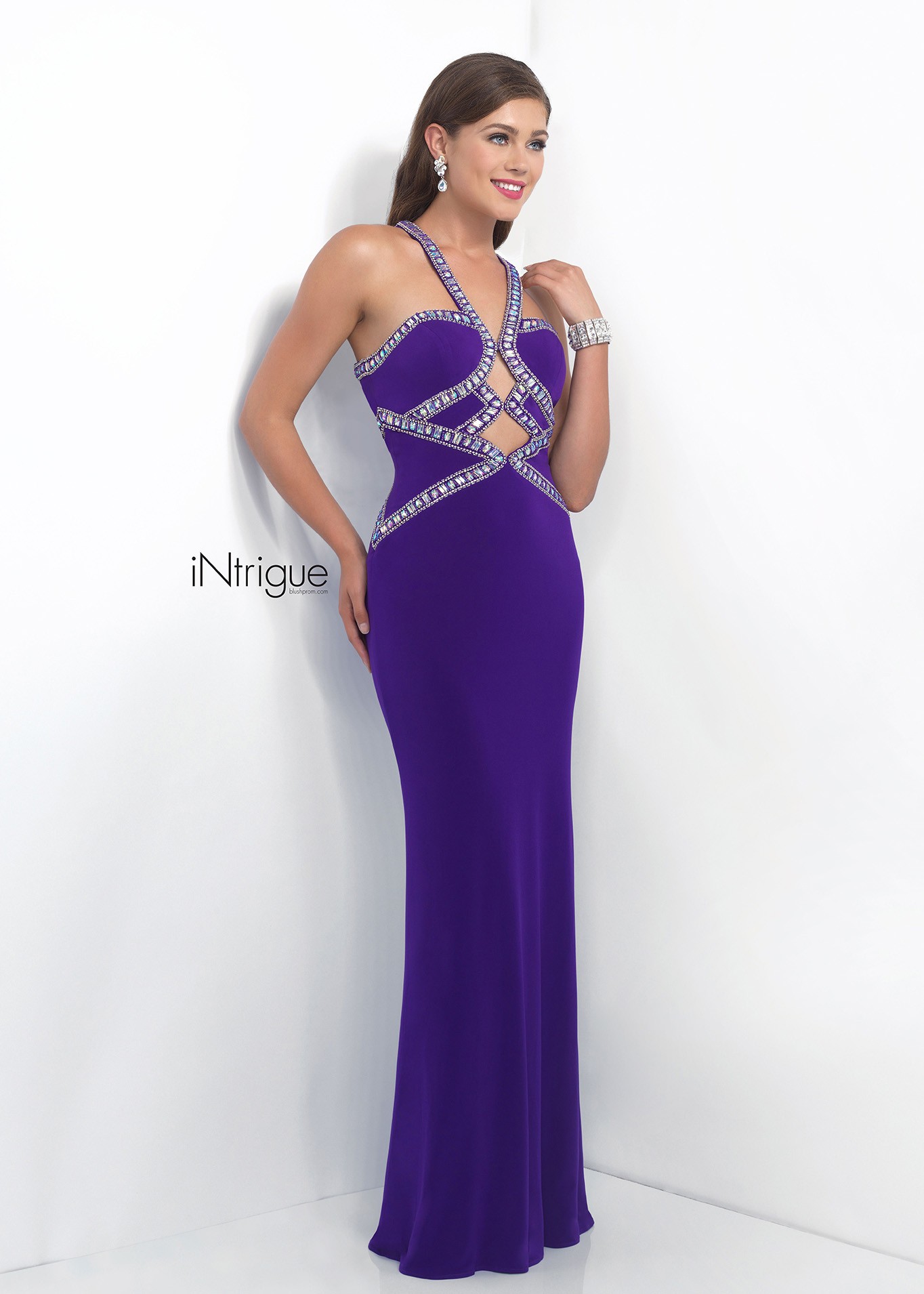 Intrigue 163 Jaw Dropping Jeweled Cut Out Jersey Dress 