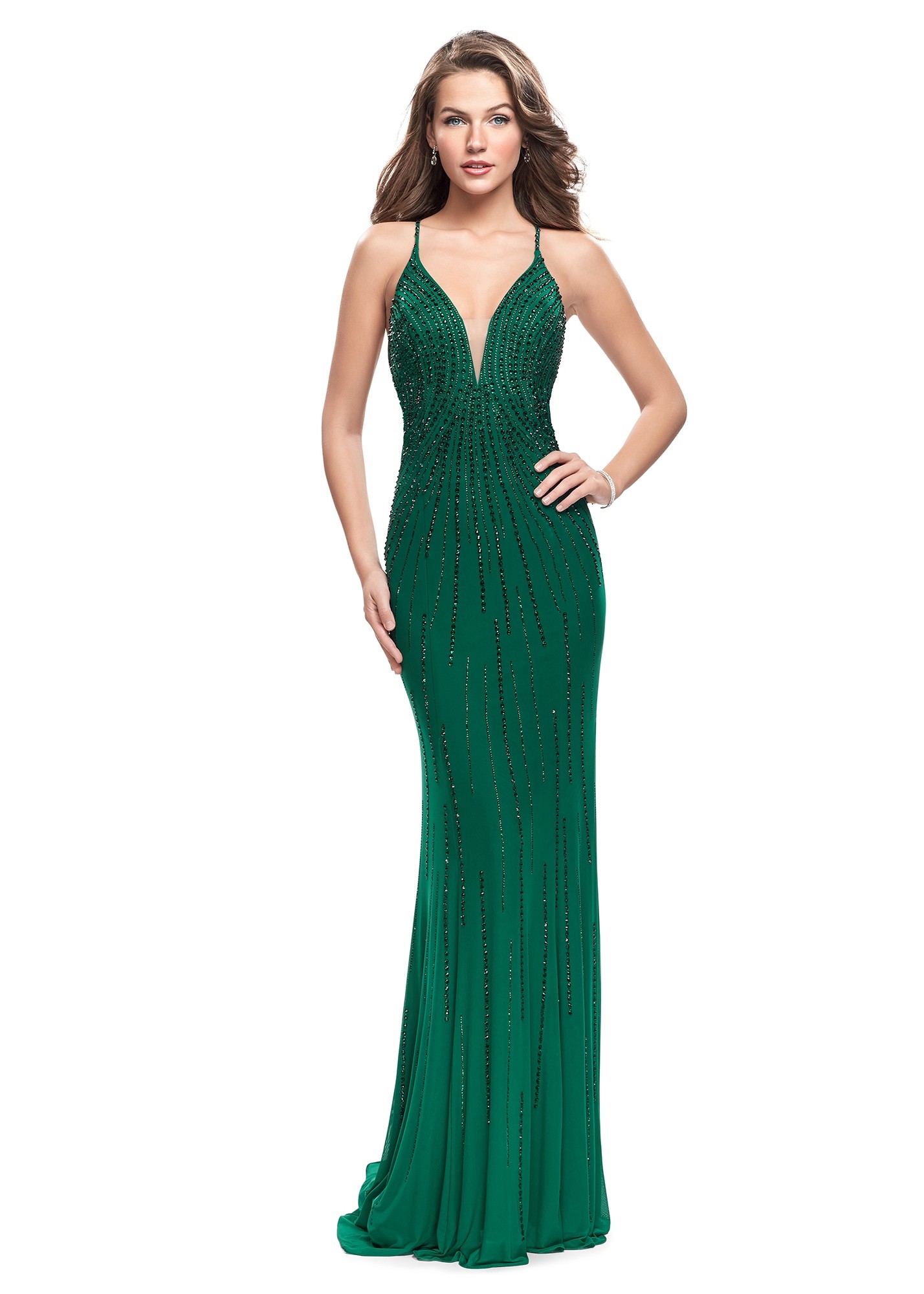 Gigi 26300 Elegantly Jeweled Fitted Evening Gown