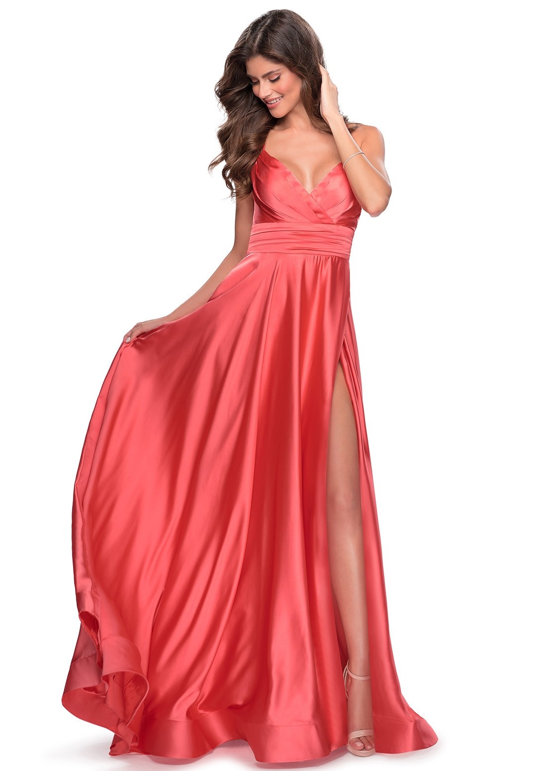 La Femme 28571 Long Satin Dress