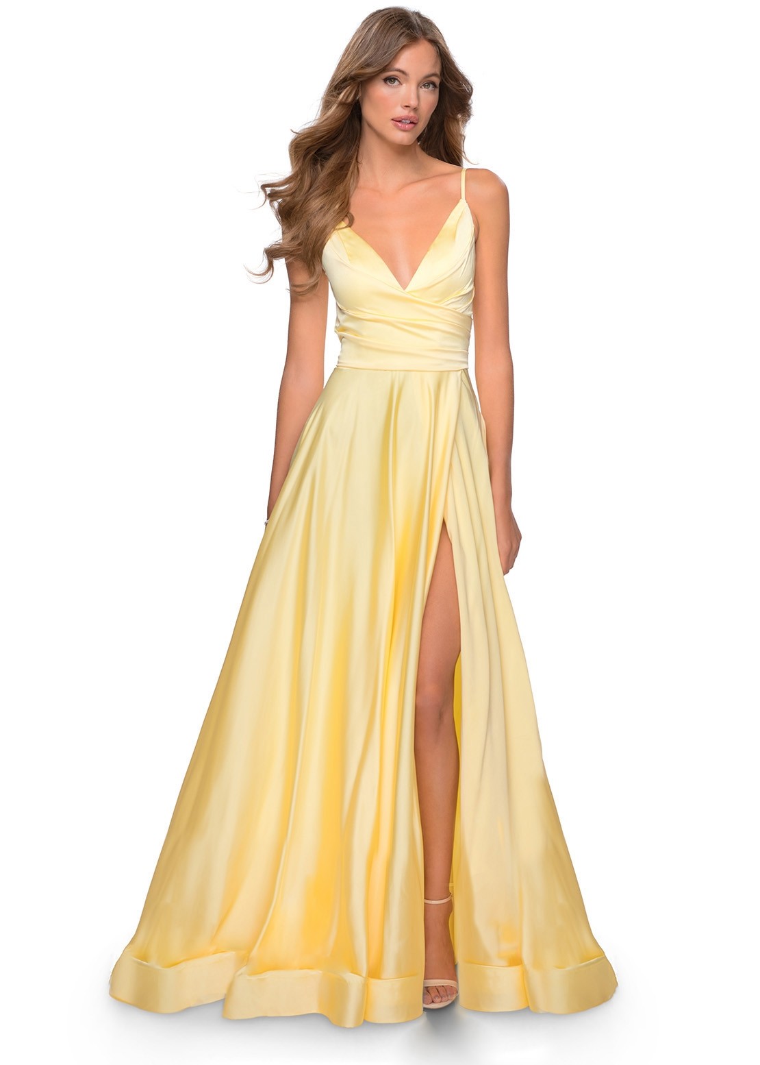 La Femme 28607 Satin A-line Gown