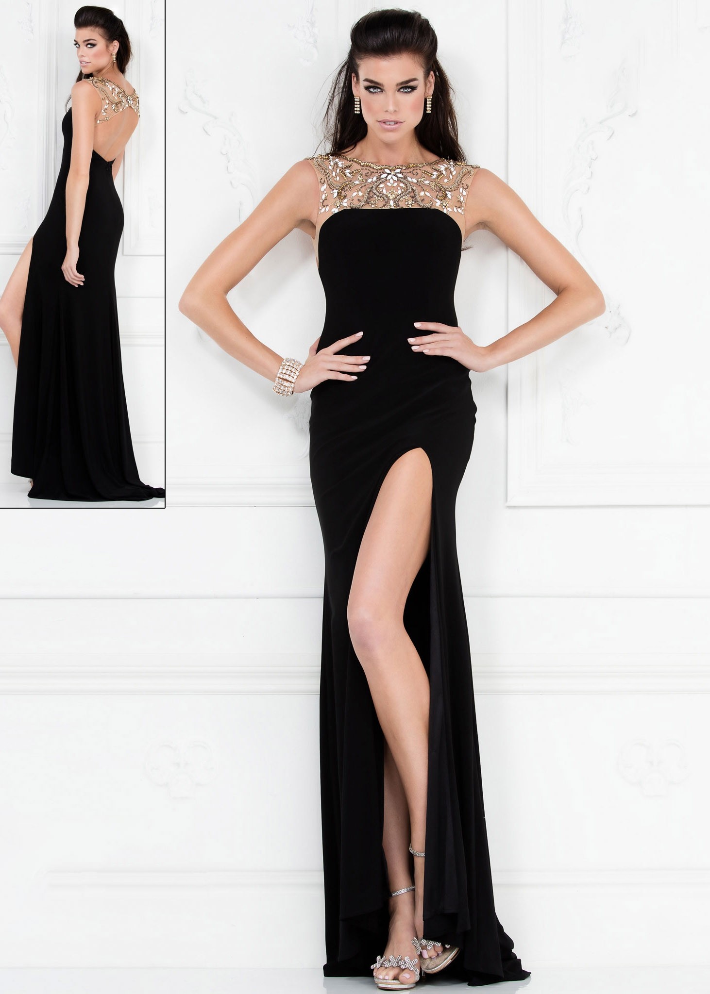 Lucci Lu 8097 Black Evening Gown
