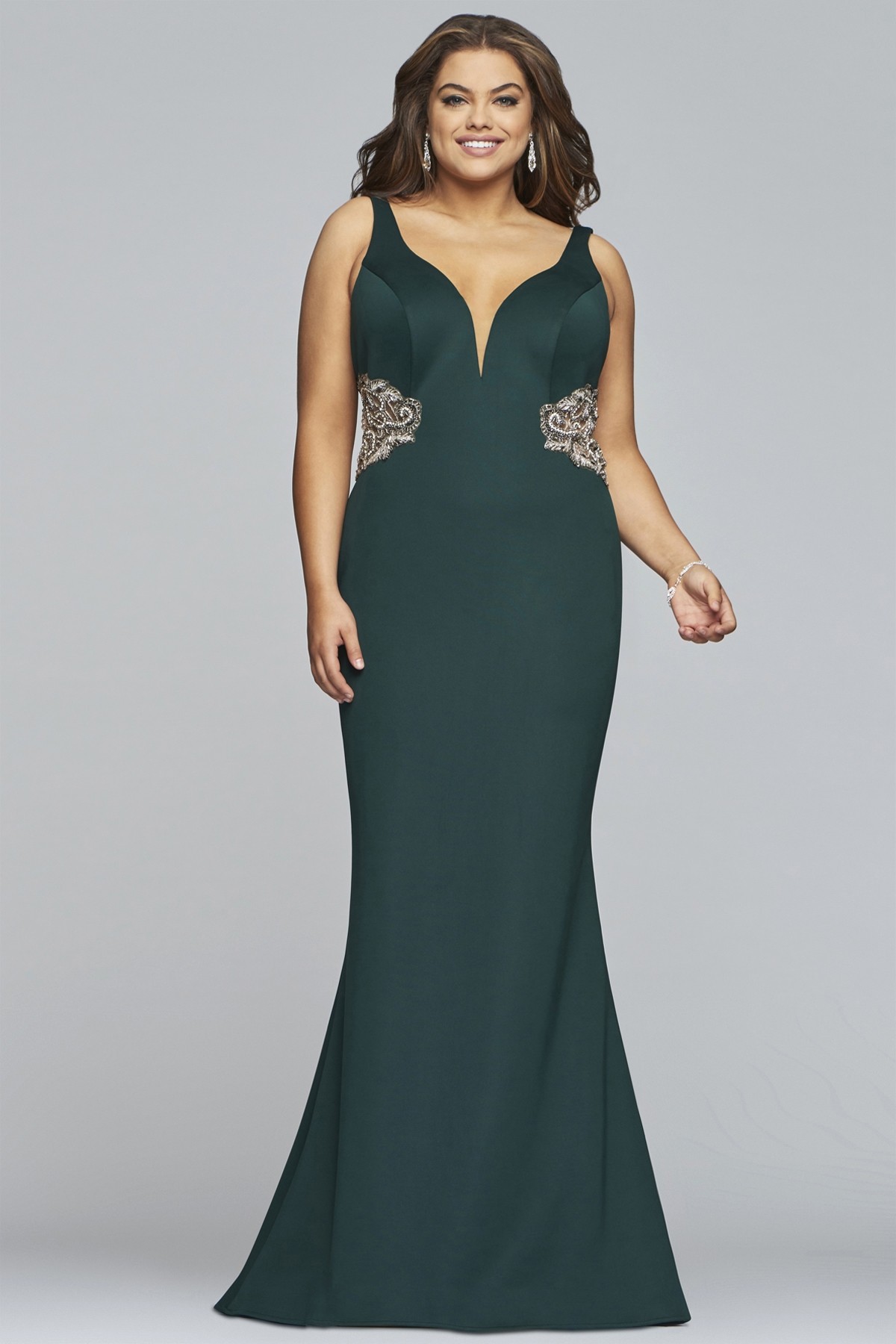 Faviana 9448 Elegant Fitted Gown with Sheer Sides