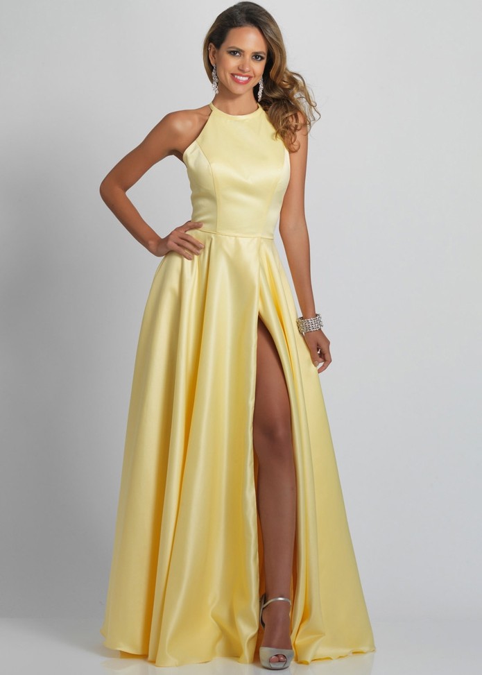 Dave and Johnny A9195 Satin A-Line Prom Dress