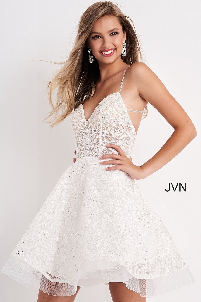 JVN by Jovani JVN04709 Short Fit and Flare Dress