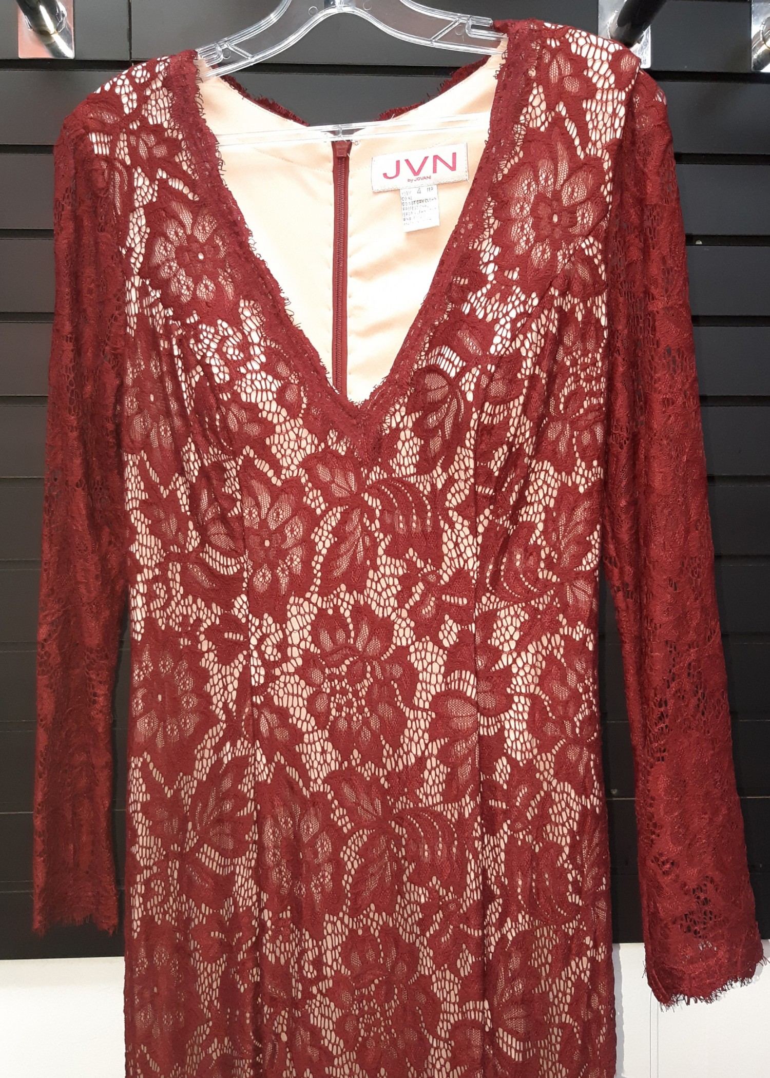 JVN by Jovani JVN55158 Extraordinary Long Sleeve Lace Gown
