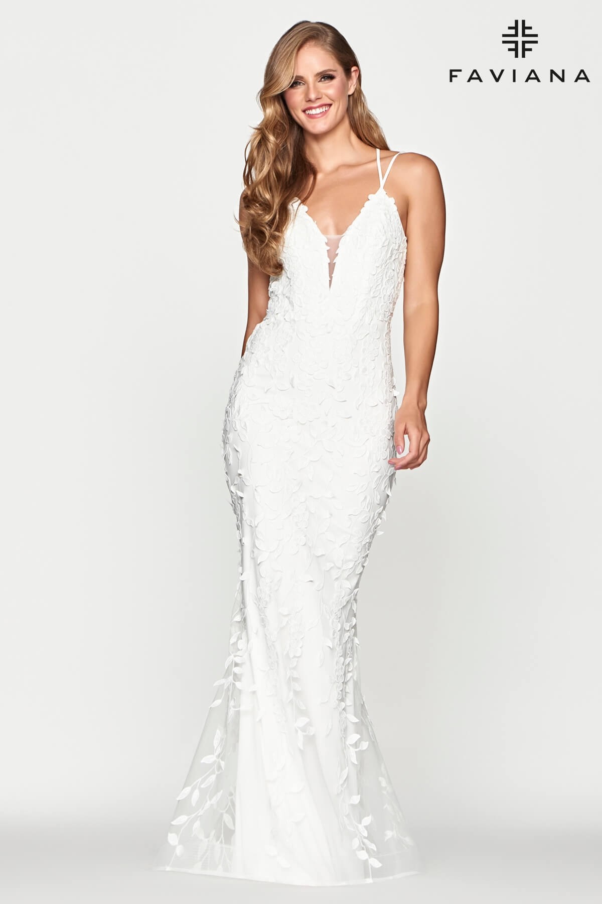 Faviana S10662 Novelty Lace Evening Dress