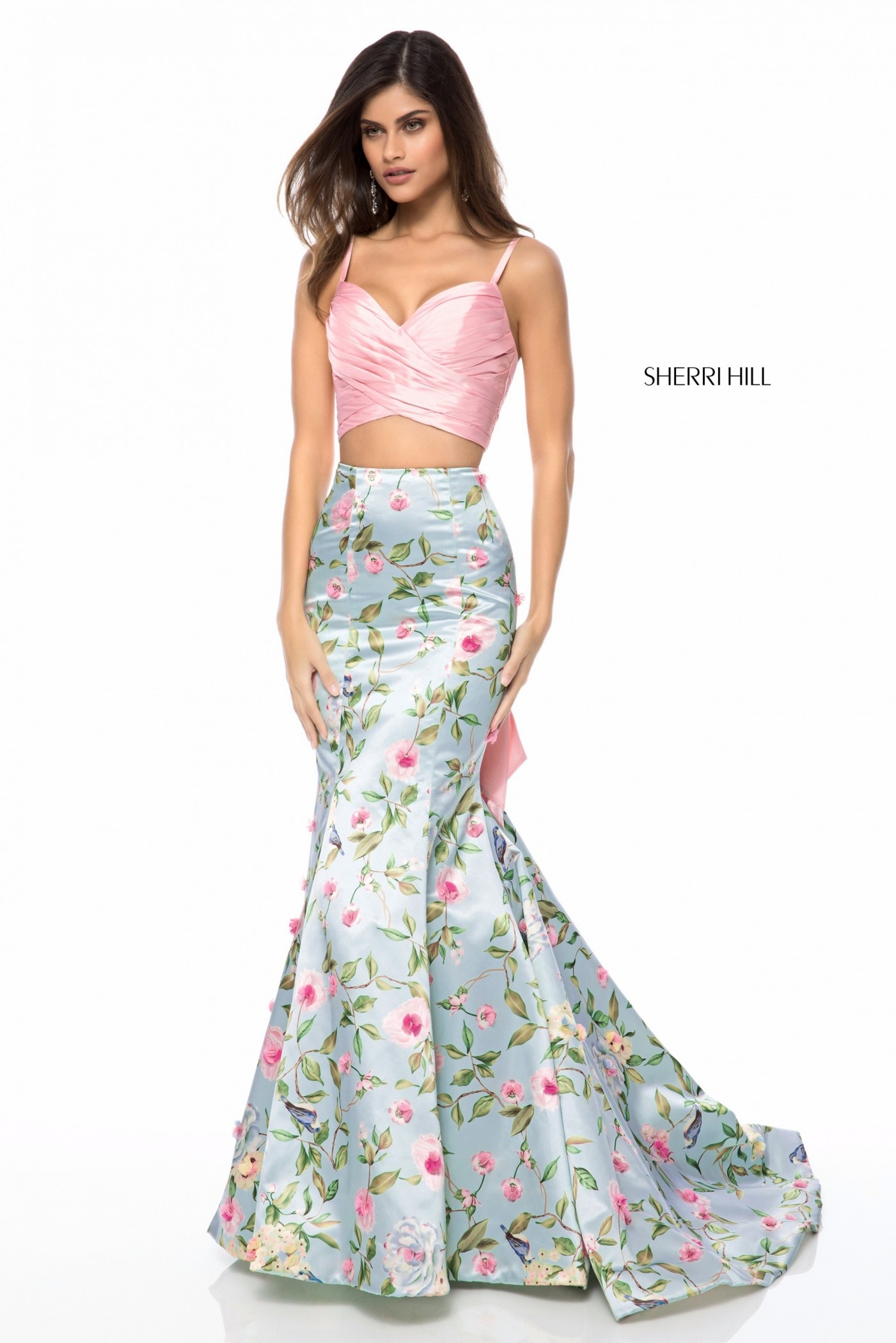 Sherri Hill 51943 Floral Two-Piece Mermaid Gown