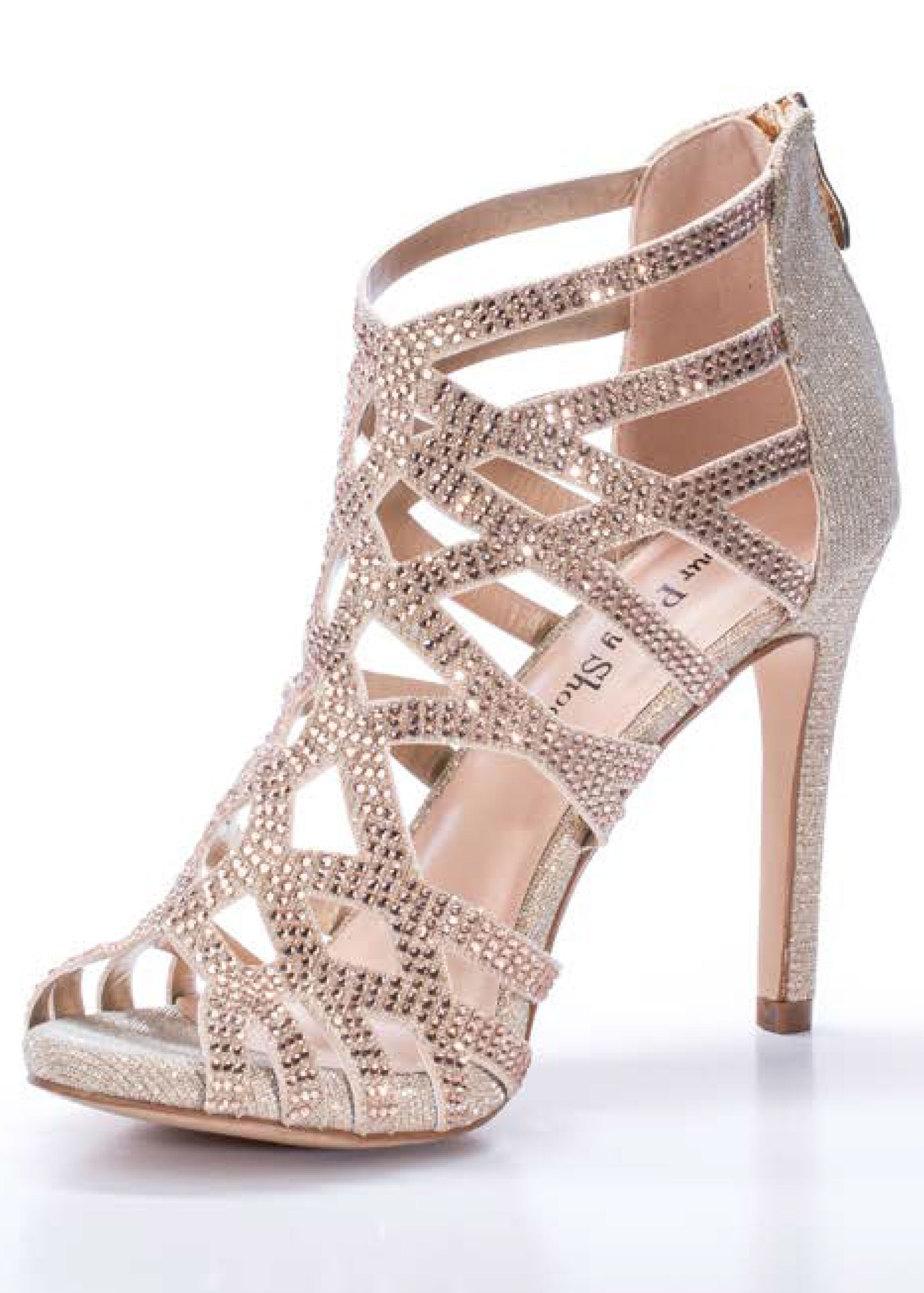 Your Party Shoes Pandora Jeweled Sandal Rose Gold 1014 | RissyRoos.com