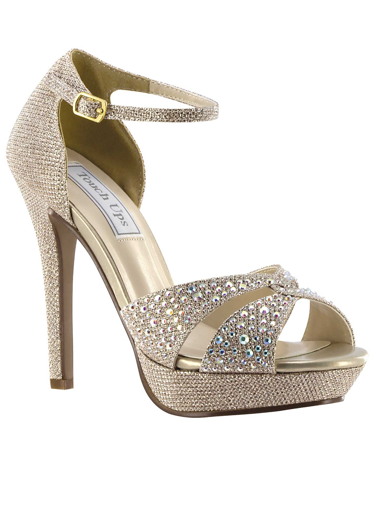 Touch Ups Shelby 4163 - Champagne Shimmer Platform Prom Shoes