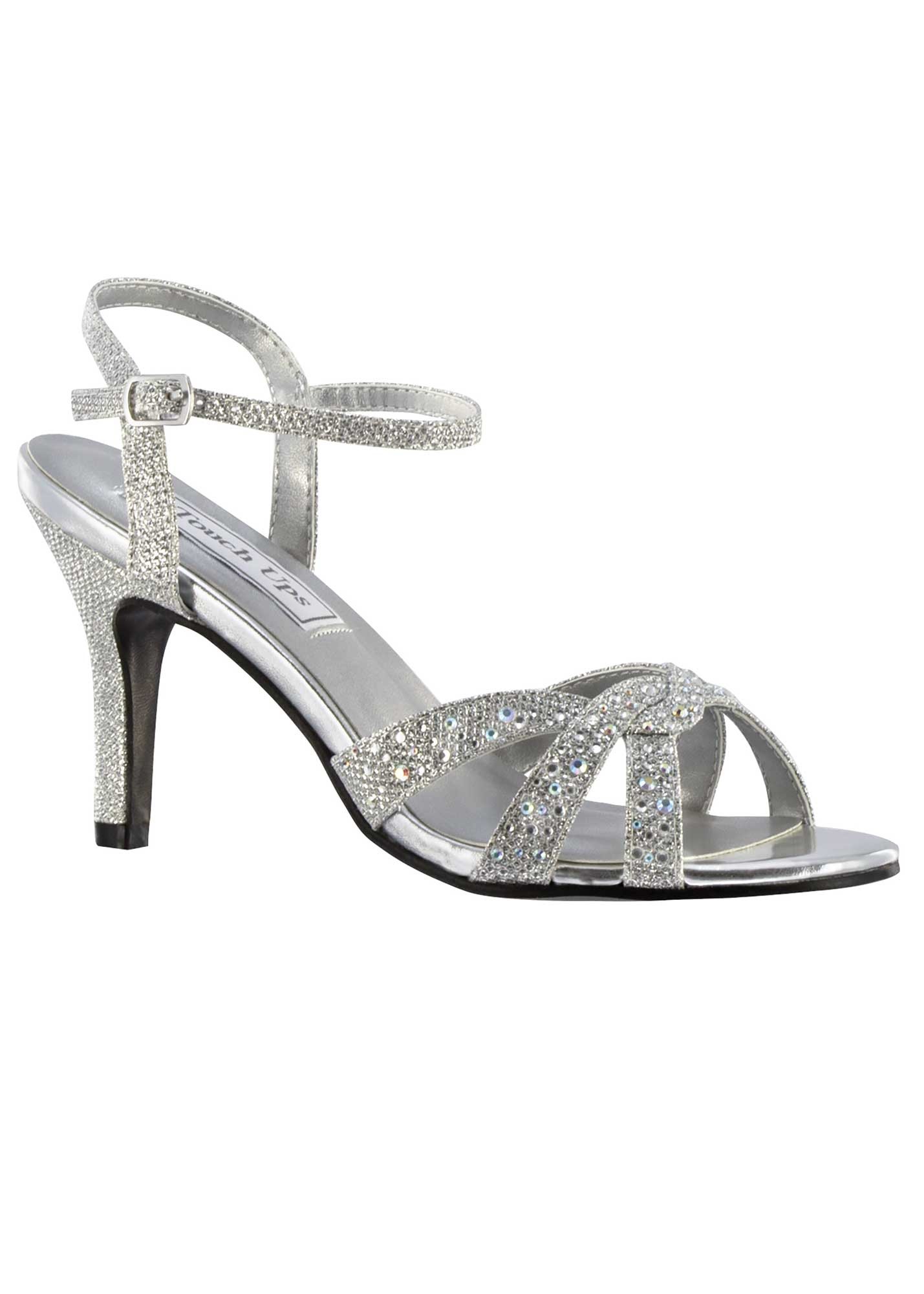 Touch Ups Dulce Silver Jeweled Heels | RissyRoos.com