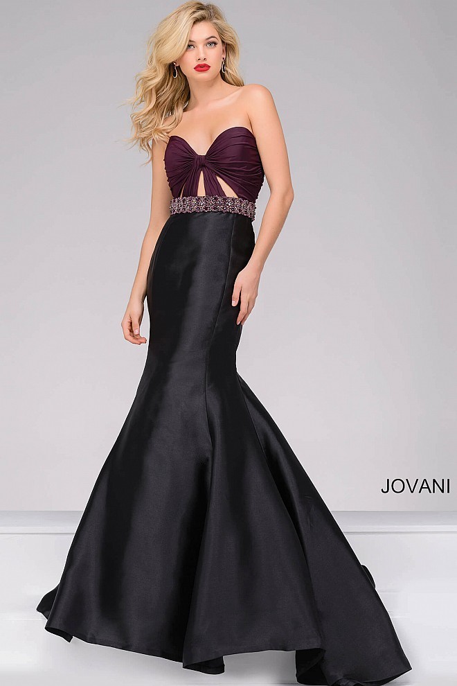 Jovani 50922 Edgy  Strapless Mermaid Gown RissyRoos com