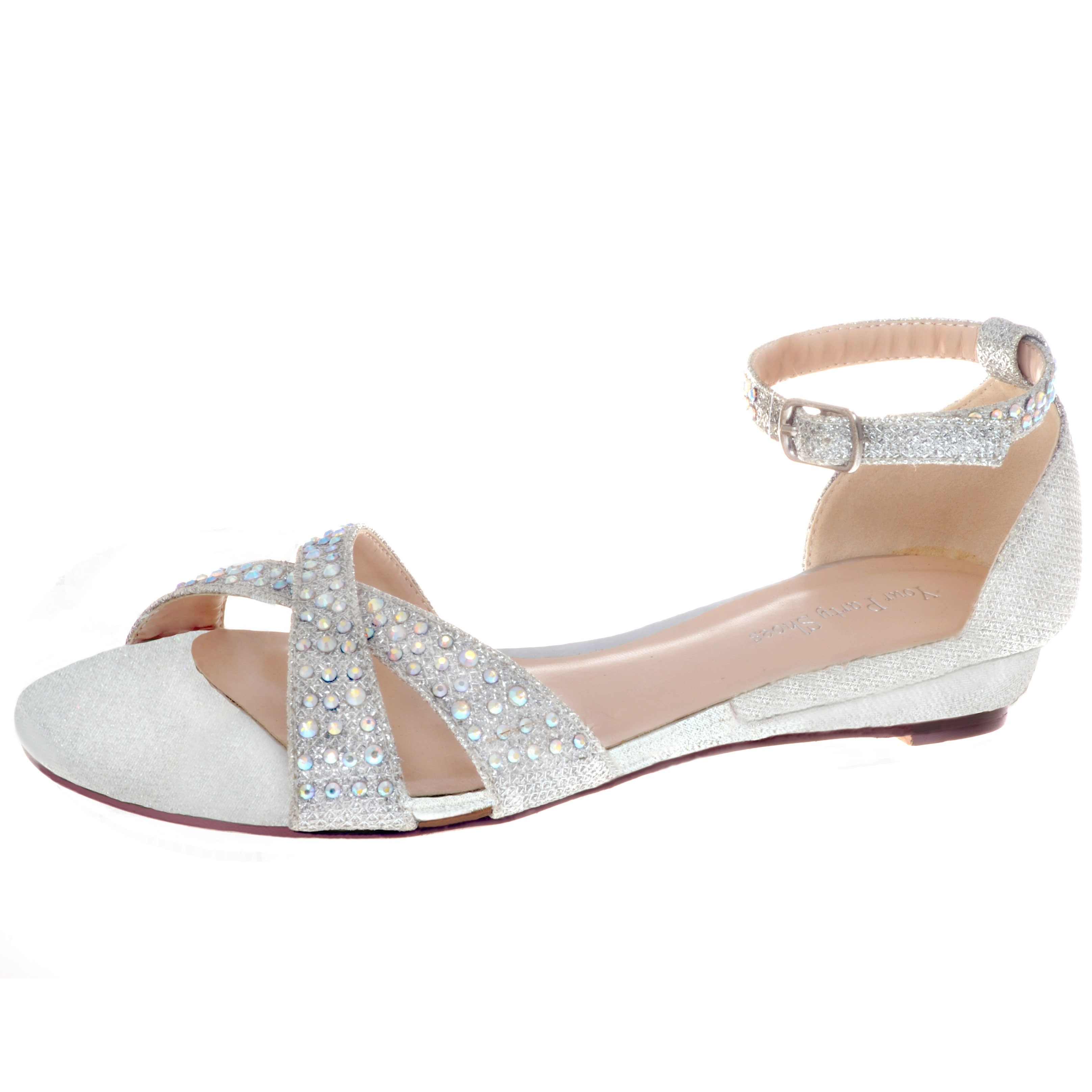 Jeweled Ankle Strap Flat Sandal | RissyRoos.com