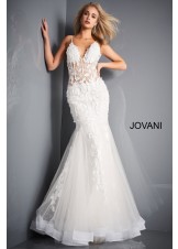 Jovani 02841 Floral Mermaid Informal Wedding Dress