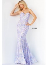 Jovani 03445 Strapless Sequin Plunge Neck Prom Dress