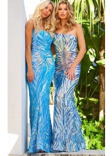 Jovani 05664 Iridescent Sequin Prom Dress