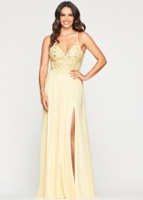 Faviana 10005 Lace Up Chiffon Evening Dress