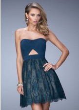 La Femme 21816 Lace Short Dress