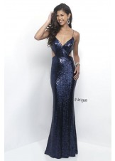 Intrigue by Blush 265 Sexy Sequin Gown with Cutouts