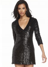 Alyce 4210 Short Sequin Dress with Sleeves