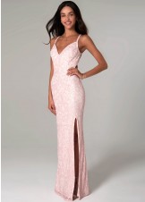 Scala 48932 Strappy Back Sequin Gown