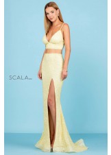 Scala 60283 Two Piece Beaded Prom Dress