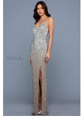 Scala 60173 Ombre Beaded Gown