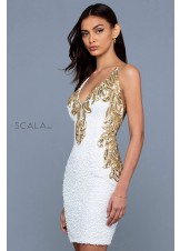 Scala 60248 Beaded Short Evening Dress