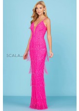 Scala 60252 Fringe Beaded Prom Dress