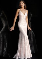 Jovani 66383 Light Pink Sequin Prom Dress