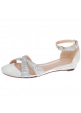 Your Party Shoes Jeweled Ankle Strap Flat Sandal