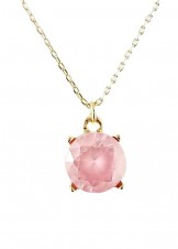 Pink Round Charm Simple Chain Necklace