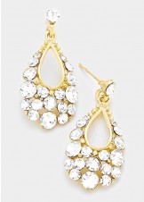 Gold Austrian Crystal Bubble Earrings