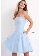 Jovani K68936 Strapless Fit and Flare Beaded Girls Dress