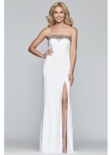Faviana S10200 Strapless Jersey Gown with Slit