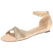 Your Party Shoes Lilly Sparkly Jeweled Flat Sandal