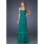 Green La Femme 20479 Strapless Lace Adorned Chiffon Gown for $398.00