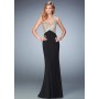 Black La Femme 22189 Shimmering Lattice Beaded Racerback Prom Dress for $418.00