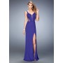 Blue La Femme 22245 Enchanting Deep V-Neck Jersey Prom Gown for $338.00