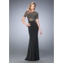 Black Gigi 22647 Beaded Sheer Evening Gown for $378.00