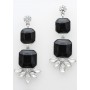 Black Black Crystal Drop Earrings for $32.00