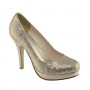 Champagne Candice by Touch Ups Glitter Pumps for $62.00