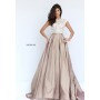 Blue, Ivory, Nude, Pink Sherri Hill 50843 Lace Cap Sleeve Open Back Ball Gown for $650.00