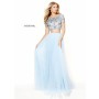 Blue Sherri Hill 50857 Jeweled Crop Top Gown for $750.00